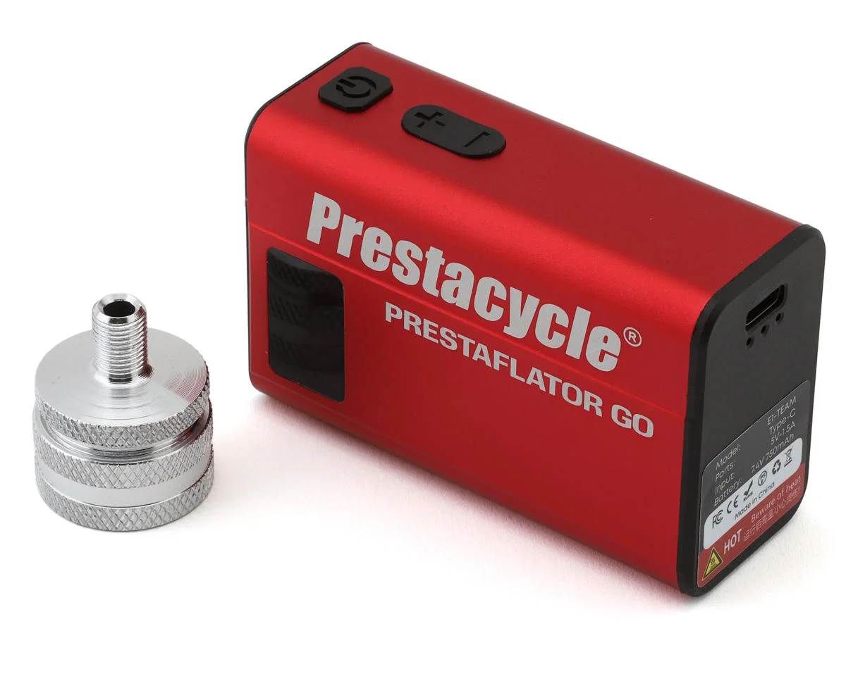 Prestacycle Prestaflator GO Portable Digital Tire Inflator (Red)